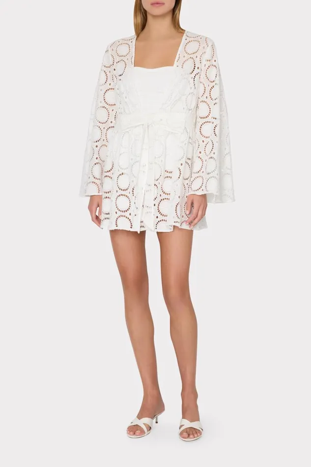 Milly CoverUps Women Jessie Geo Eyelet CoverUp White Milly CoverUps Women Jessie Geo Eyelet CoverUp White