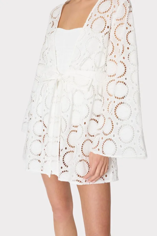 Milly CoverUps Women Jessie Geo Eyelet CoverUp White Milly CoverUps Women Jessie Geo Eyelet CoverUp White
