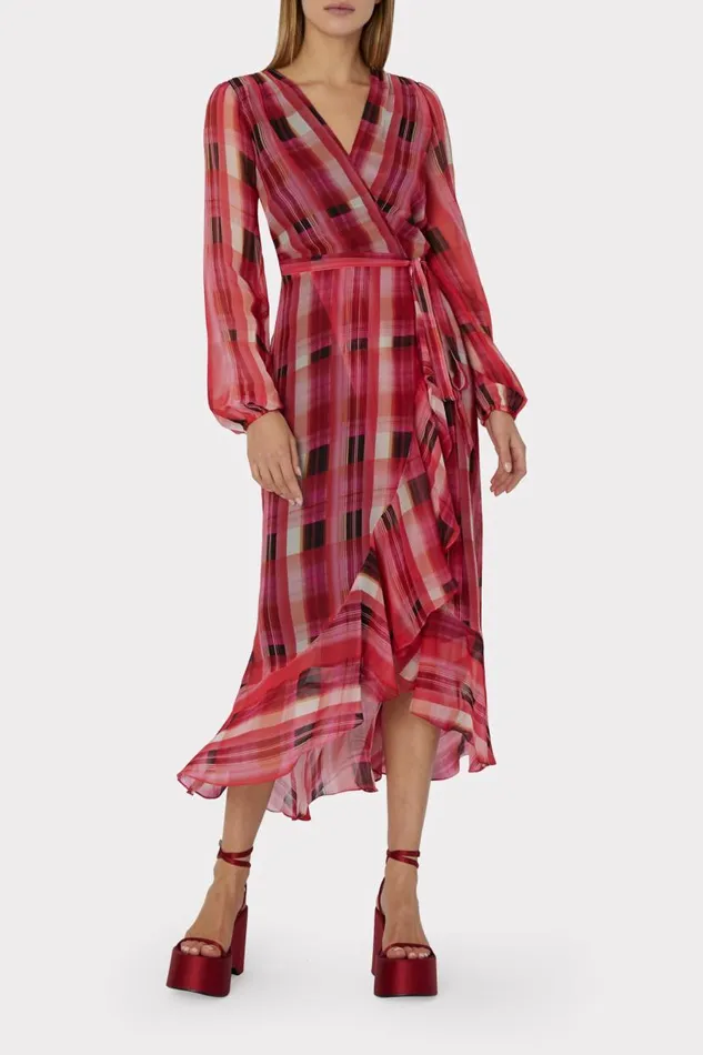 Milly Dresses Women Halley Prep Plaid Dress Red Multi Milly Dresses Women Halley Prep Plaid Dress Red Multi