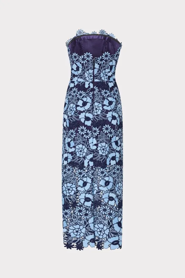 Milly Dresses Women Kait Two Tone Floral Lace Midi Dress Bluenavy Milly Dresses Women Kait Two Tone Floral Lace Midi Dress Bluenavy