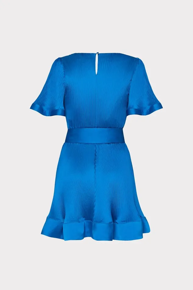 Milly Dresses Women Lumi Satin Pleated Dress Blue Milly Dresses Women Lumi Satin Pleated Dress Blue