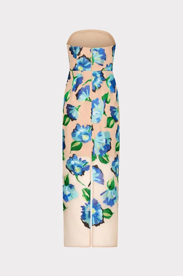 Milly Dresses Women Pictorial Poppy Midi Dress Turquoise Multi Milly Dresses Women Pictorial Poppy Midi Dress Turquoise Multi