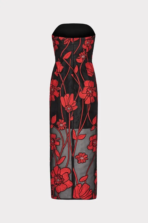 Milly Dresses Women Shiloh Grand Fleur Embroidered Dress Red Milly Dresses Women Shiloh Grand Fleur Embroidered Dress Red