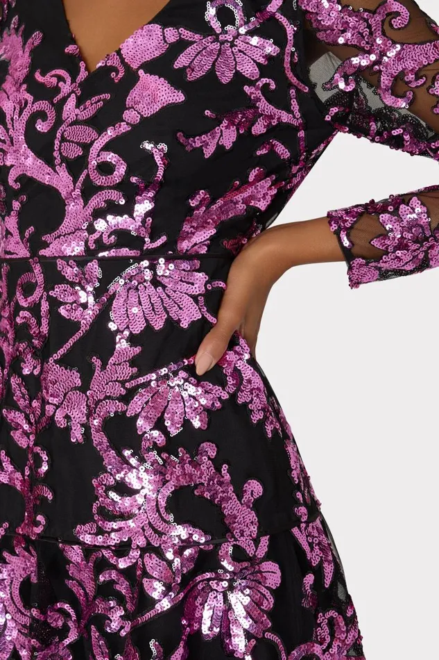 Milly Dresses Women Tove Tassel Paisley Sequins Dress Pink Multi Milly Dresses Women Tove Tassel Paisley Sequins Dress Pink Multi