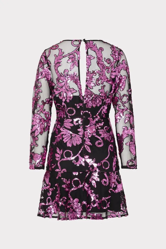 Milly Dresses Women Tove Tassel Paisley Sequins Dress Pink Multi Milly Dresses Women Tove Tassel Paisley Sequins Dress Pink Multi