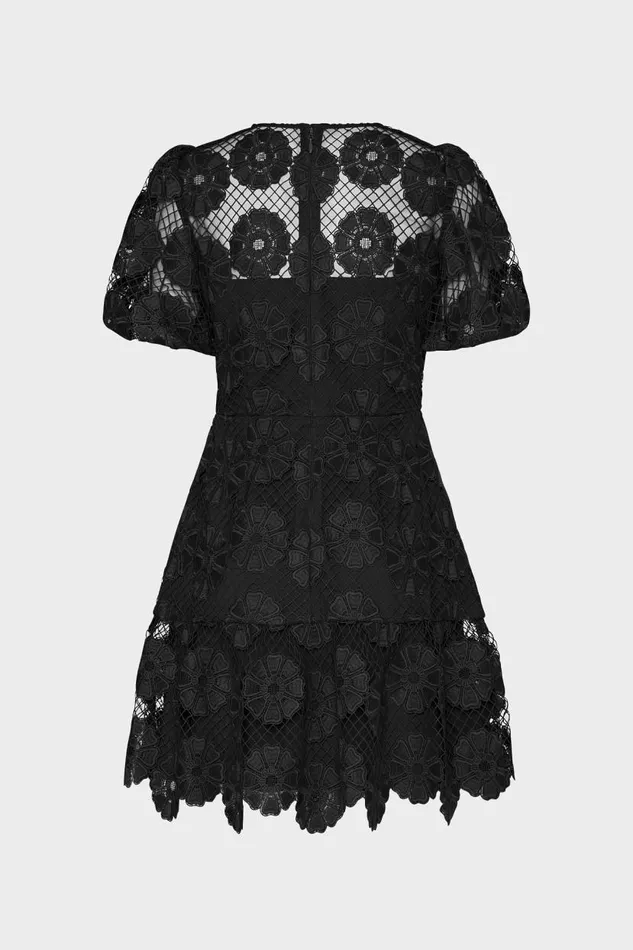 Milly Dresses Women Yasmin Daisy Lace Dress Black
