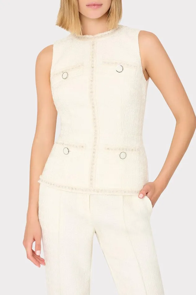 Milly Matching Sets Women Betsy Boucle Pant Ecru Milly Matching Sets Women Betsy Boucle Pant Ecru
