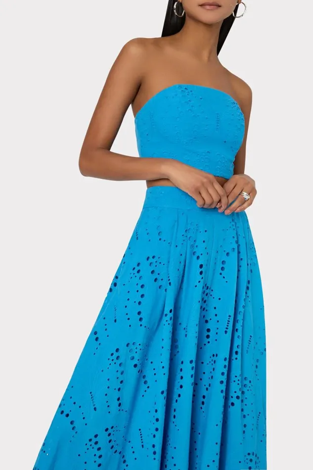 Milly Matching Sets Women Butterfly Eyelet Skirt Blue Milly Matching Sets Women Butterfly Eyelet Skirt Blue