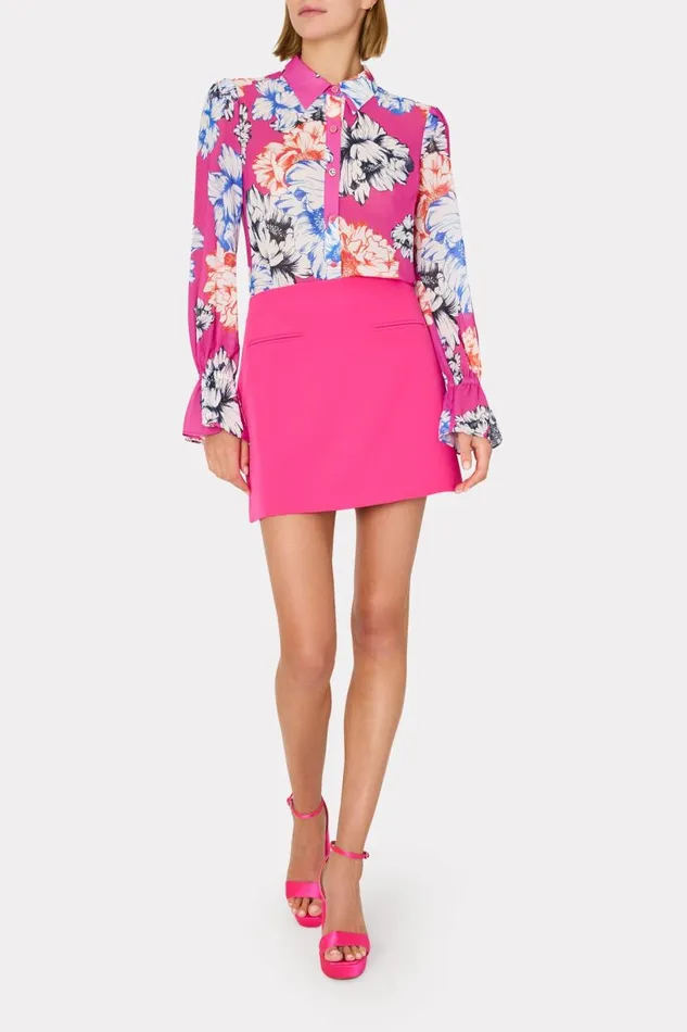 Milly Matching Sets Women Lizzy Cady Mini Skirt Milly Pink