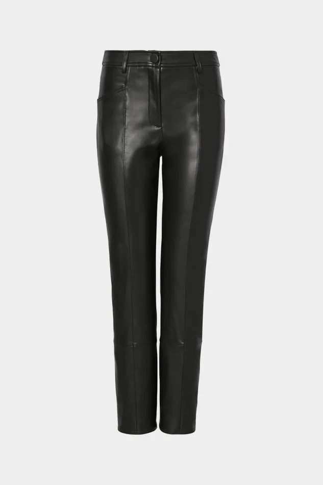 Milly Pants Women Rue Vegan Leather Pants Black