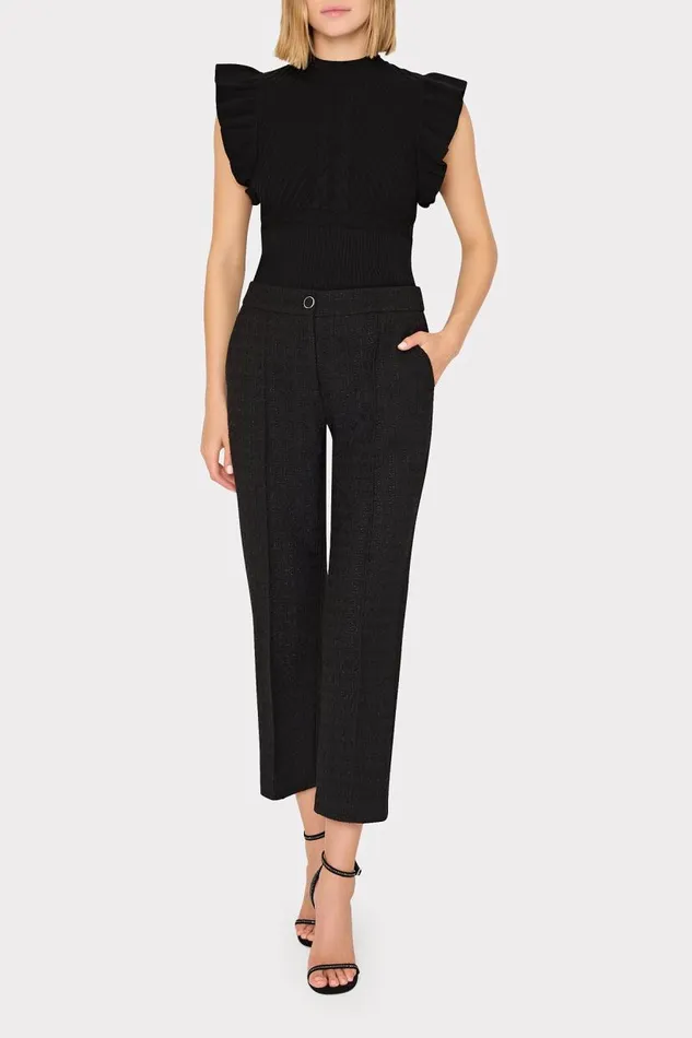 Milly Sweaters and Knits Women Kamila Flutter Sleeve Knit Top Black Milly Sweaters and Knits Women Kamila Flutter Sleeve Knit Top Black