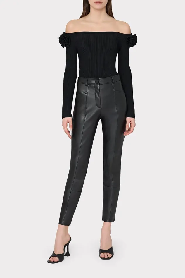 Milly Sweaters and Knits Women Kayla Off The Shoulder Knit Top Black Milly Sweaters and Knits Women Kayla Off The Shoulder Knit Top Black