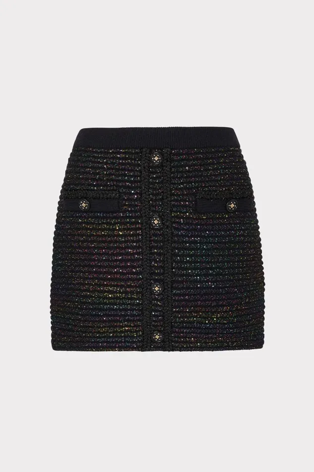 Milly Sweaters and Knits Women Sequin Textured Knit Mini Skirt Multi
