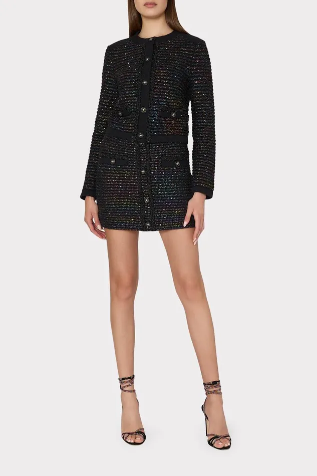 Milly Sweaters and Knits Women Sequin Textured Knit Mini Skirt Multi Milly Sweaters and Knits Women Sequin Textured Knit Mini Skirt Multi