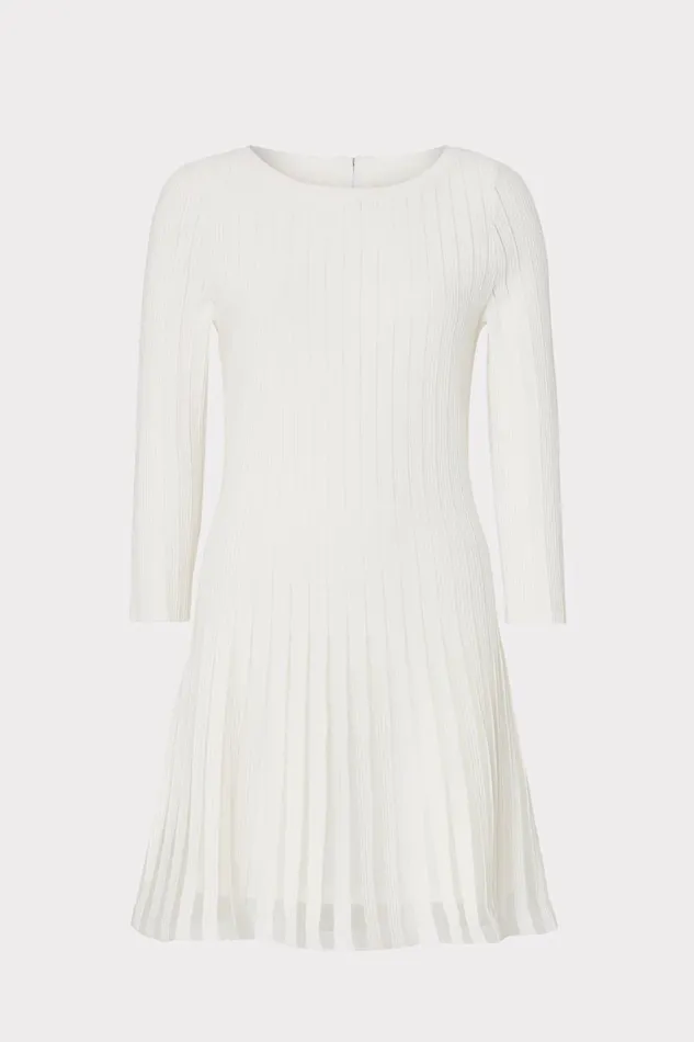 Milly Sweaters and Knits Women Tabitha Sheer Godet Mini Dress Ecru
