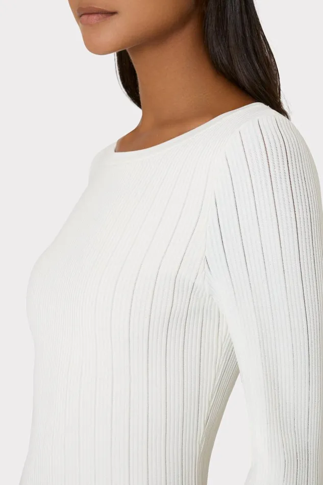 Milly Sweaters and Knits Women Tabitha Sheer Godet Mini Dress Ecru Milly Sweaters and Knits Women Tabitha Sheer Godet Mini Dress Ecru