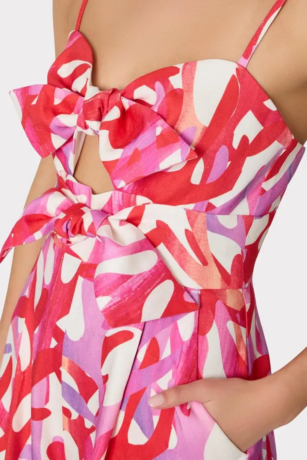 Milly Swim and Coverups Women Anya Under The Sea Linen Romper Pink Multi