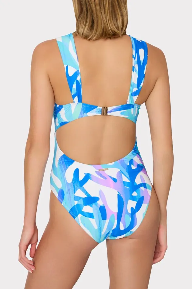 Milly Swim and Coverups Women Betsy Italian Under The Sea Bandeau One Piece Blue Multi Milly Swim and Coverups Women Betsy Italian Under The Sea Bandeau One Piece Blue Multi