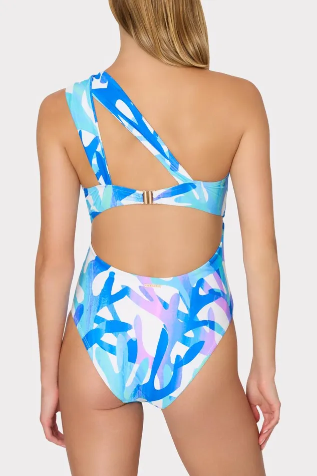 Milly Swim and Coverups Women Betsy Italian Under The Sea Bandeau One Piece Blue Multi Milly Swim and Coverups Women Betsy Italian Under The Sea Bandeau One Piece Blue Multi