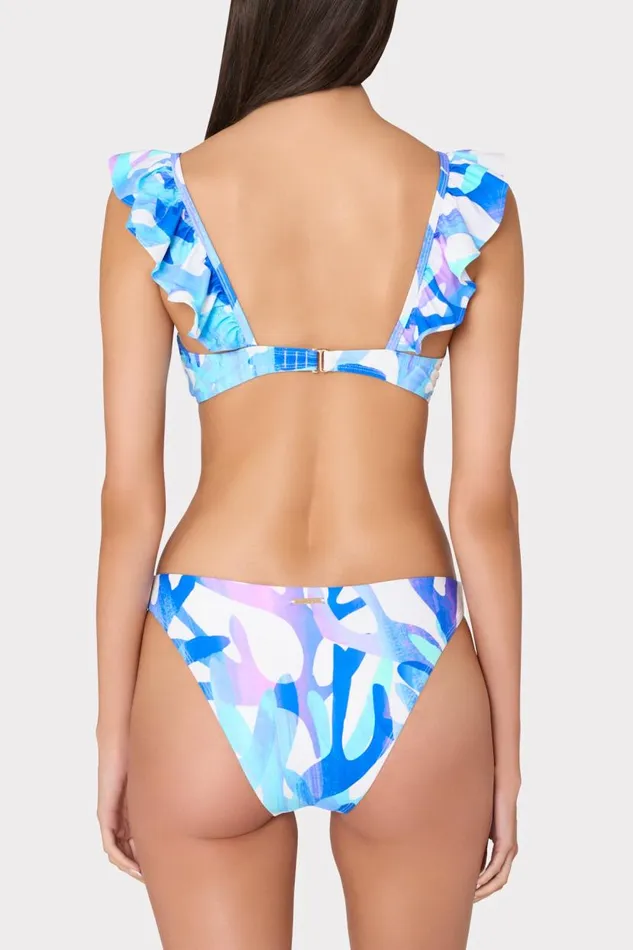 Milly Swim and Coverups Women Italian Under The Sea Ruffle Bikini Top Blue Multi Milly Swim and Coverups Women Italian Under The Sea Ruffle Bikini Top Blue Multi