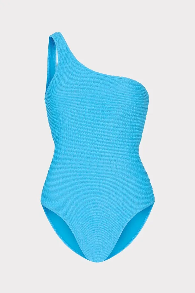 Milly Swim and Coverups Women Joni One Shoulder One Piece Blue