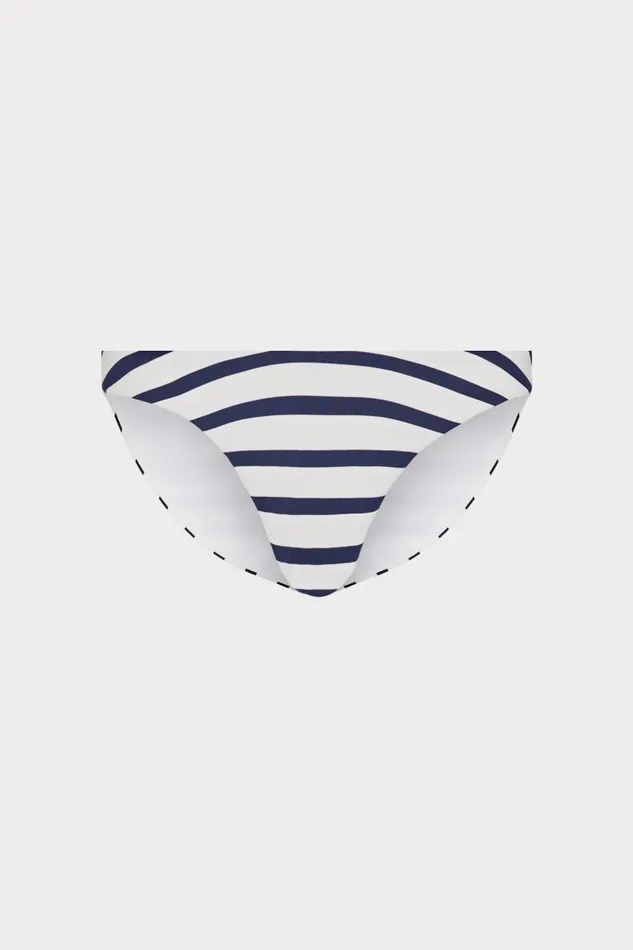 Milly Swim and Coverups Women Margot Nautical Stripe Bikini Bottom Navywhite