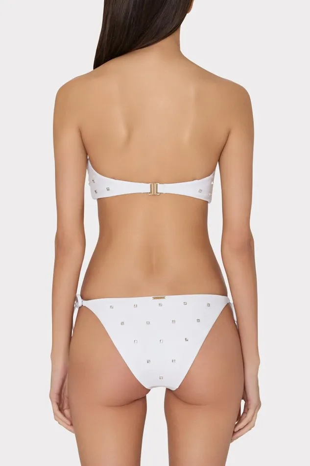 Milly Swim and Coverups Women Millie Diamond Heat Set String Bikini Bottom White Milly Swim and Coverups Women Millie Diamond Heat Set String Bikini Bottom White