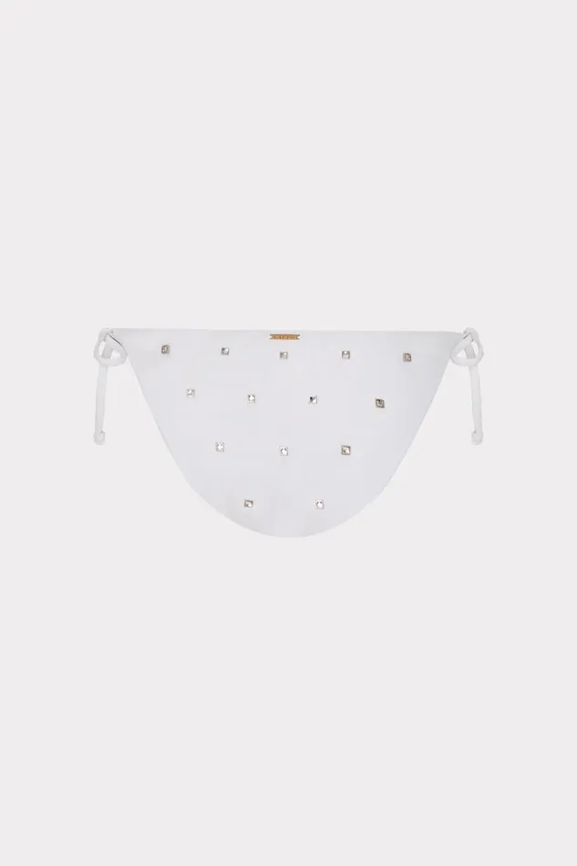 Milly Swim and Coverups Women Millie Diamond Heat Set String Bikini Bottom White Milly Swim and Coverups Women Millie Diamond Heat Set String Bikini Bottom White