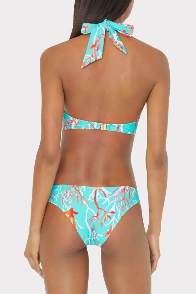 Milly Swim and Coverups Women Monique Bandeau Halter Top Aqua Multi Milly Swim and Coverups Women Monique Bandeau Halter Top Aqua Multi