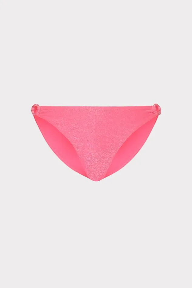 Milly Swim and Coverups Women ORing Bikini Bottom Shimmer Pink