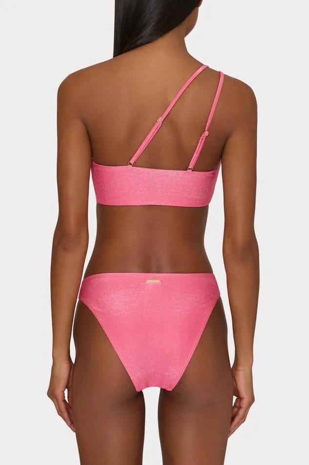 Milly Swim and Coverups Women ORing Bikini Bottom Shimmer Pink Milly Swim and Coverups Women ORing Bikini Bottom Shimmer Pink