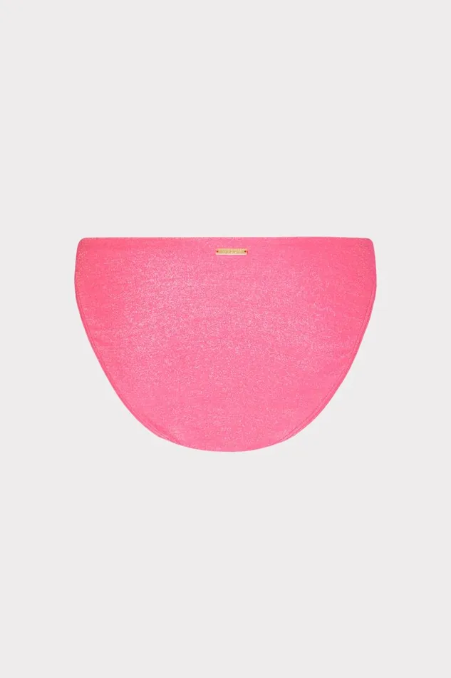 Milly Swim and Coverups Women ORing Bikini Bottom Shimmer Pink Milly Swim and Coverups Women ORing Bikini Bottom Shimmer Pink