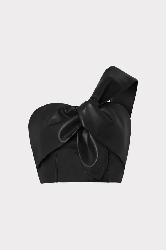 Milly Tops Women Vegan Leather Top Black