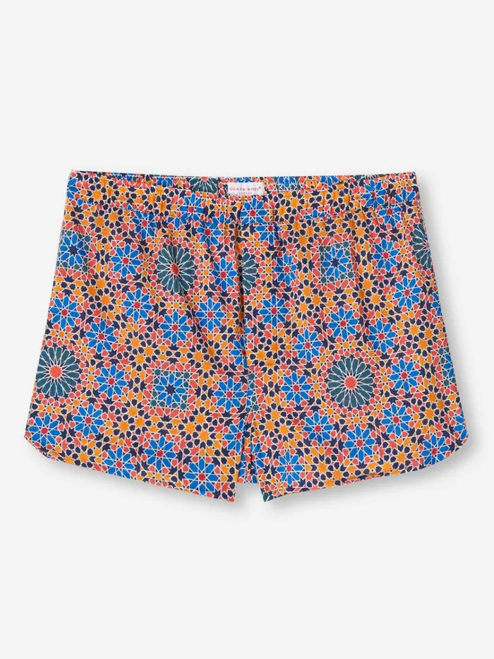 Modern Fit Boxer Shorts Men Derek Rose Modern Fit Boxers Ledbury 69 Cotton Batiste Multi