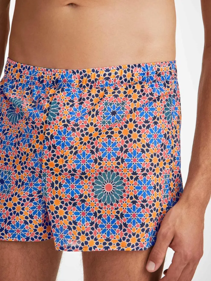 Modern Fit Boxer Shorts Men Derek Rose Modern Fit Boxers Ledbury 69 Cotton Batiste Multi