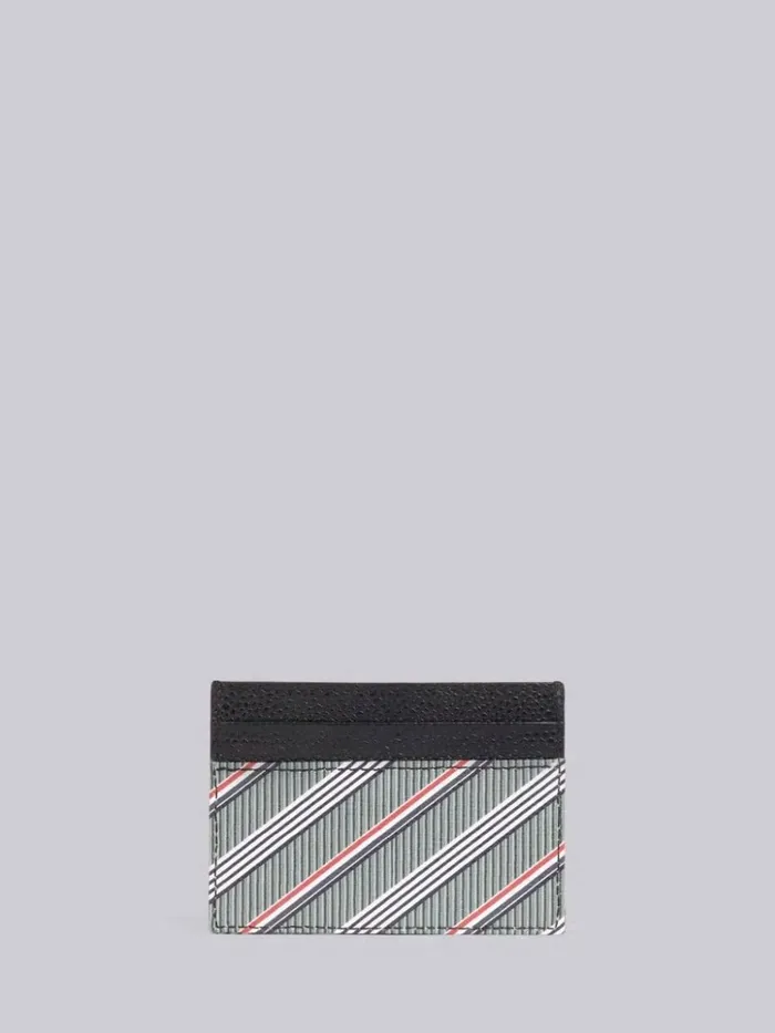 Monogram Coated Canvas Double Sided Card Holder Medium Grey WomenMen Thom Browne Purses and Wallets