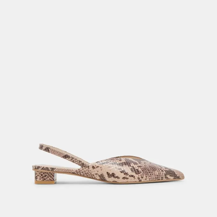 Mules and Clogs Women Dolce Vita Byanca Flats Sand Embossed Leather