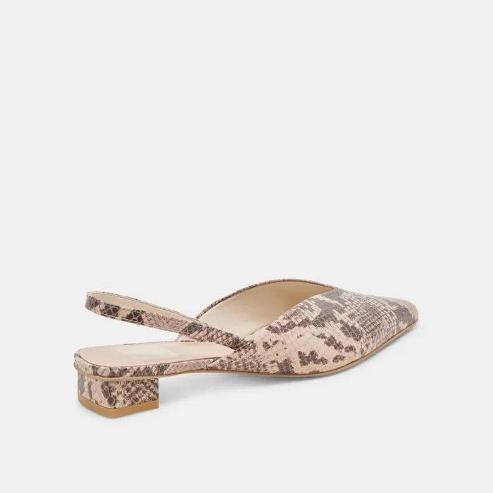 Mules and Clogs Women Dolce Vita Byanca Flats Sand Embossed Leather