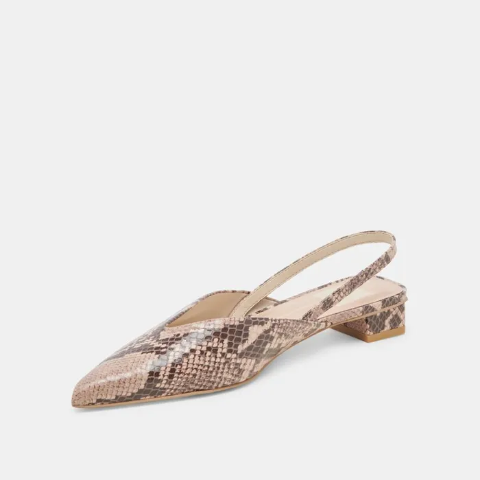 Mules and Clogs Women Dolce Vita Byanca Flats Sand Embossed Leather