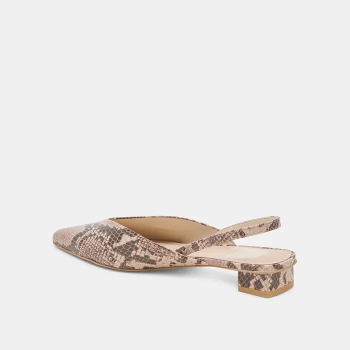 Mules and Clogs Women Dolce Vita Byanca Flats Sand Embossed Leather