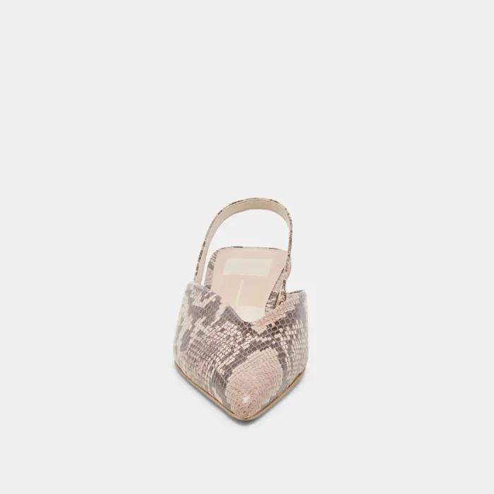 Mules and Clogs Women Dolce Vita Byanca Flats Sand Embossed Leather