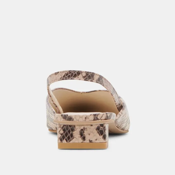 Mules and Clogs Women Dolce Vita Byanca Flats Sand Embossed Leather