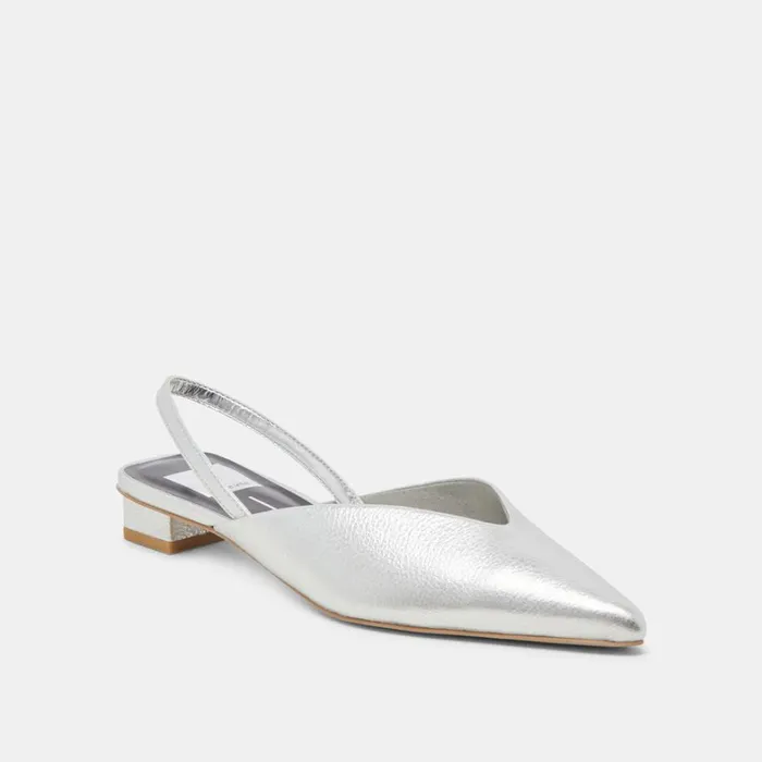 Mules and Clogs Women Dolce Vita Byanca Flats Silver Distressed Leather