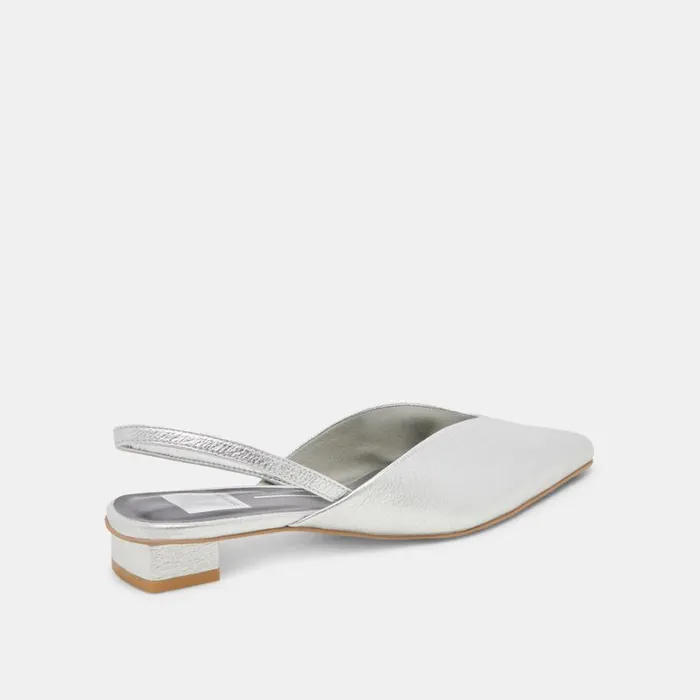 Mules and Clogs Women Dolce Vita Byanca Flats Silver Distressed Leather
