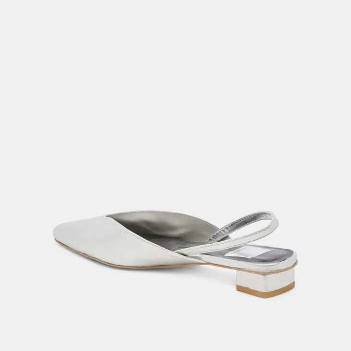 Mules and Clogs Women Dolce Vita Byanca Flats Silver Distressed Leather
