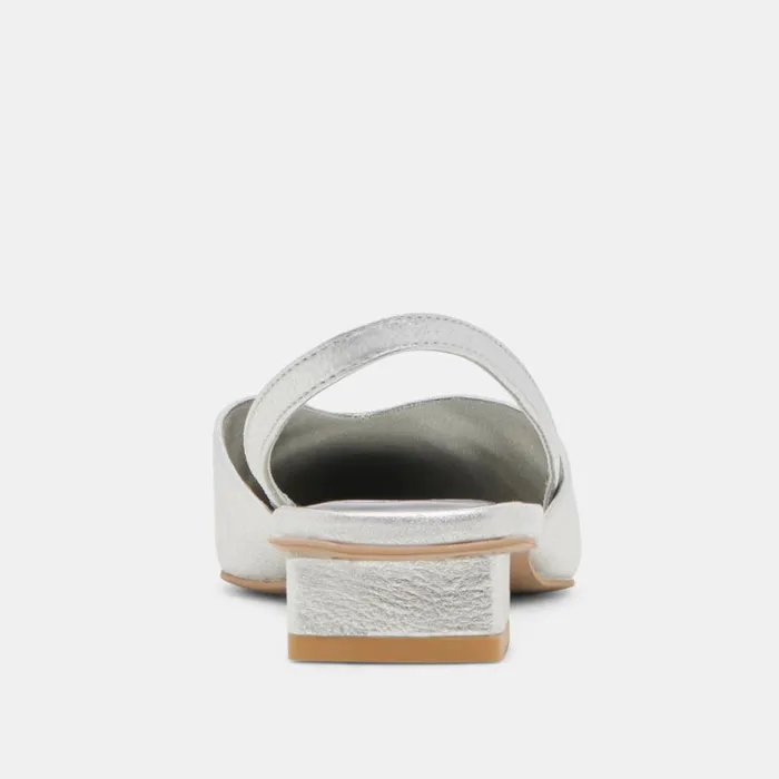 Mules and Clogs Women Dolce Vita Byanca Flats Silver Distressed Leather