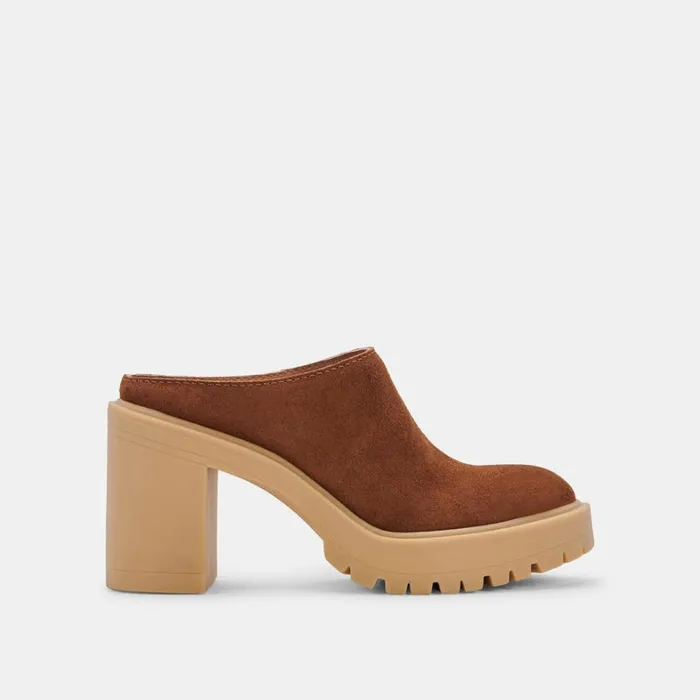 Mules and Clogs Women Dolce Vita Carry Heels Camel Suede