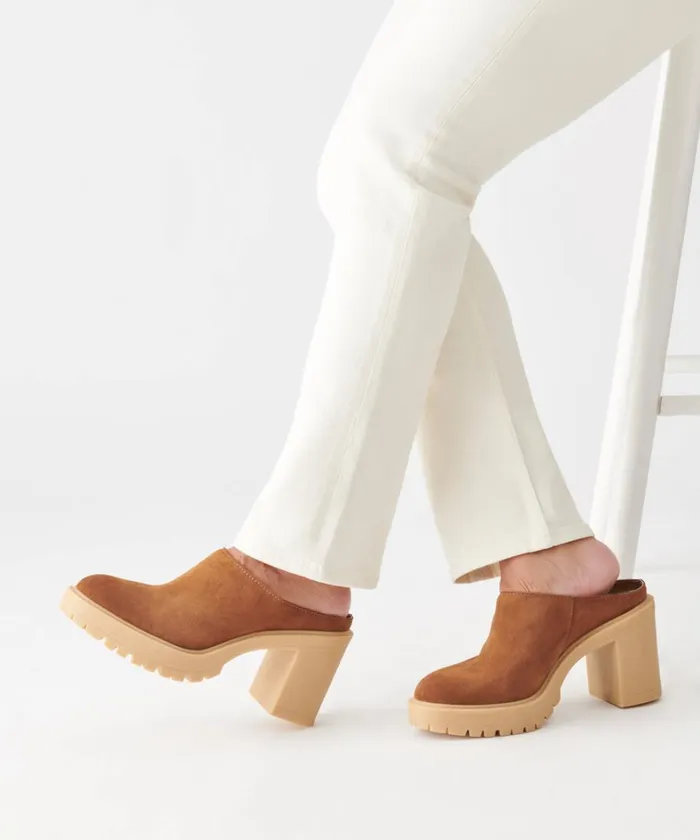 Mules and Clogs Women Dolce Vita Carry Heels Camel Suede