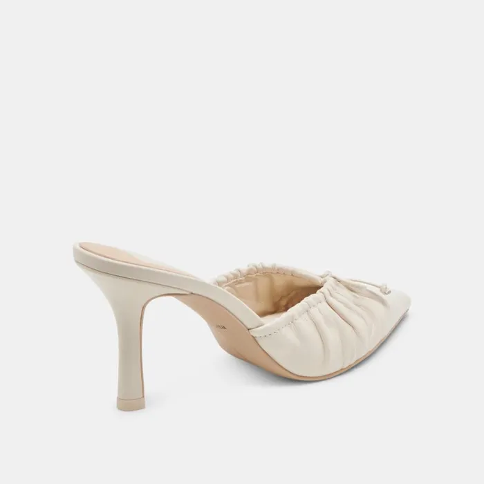 Mules and Clogs Women Dolce Vita Kairi Heels Ivory Crinkle Patent