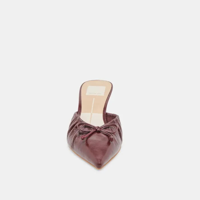 Mules and Clogs Women Dolce Vita Kairi Mid Heels Cranberry Crinkle Patent